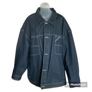 Pelle Pelle Denim Jacket XXXL Dark Wash Streetwear Urban Hip Hop Oversiz…